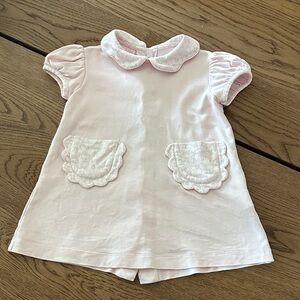 Charming Pink Baby Dress with Scalloped Pocket